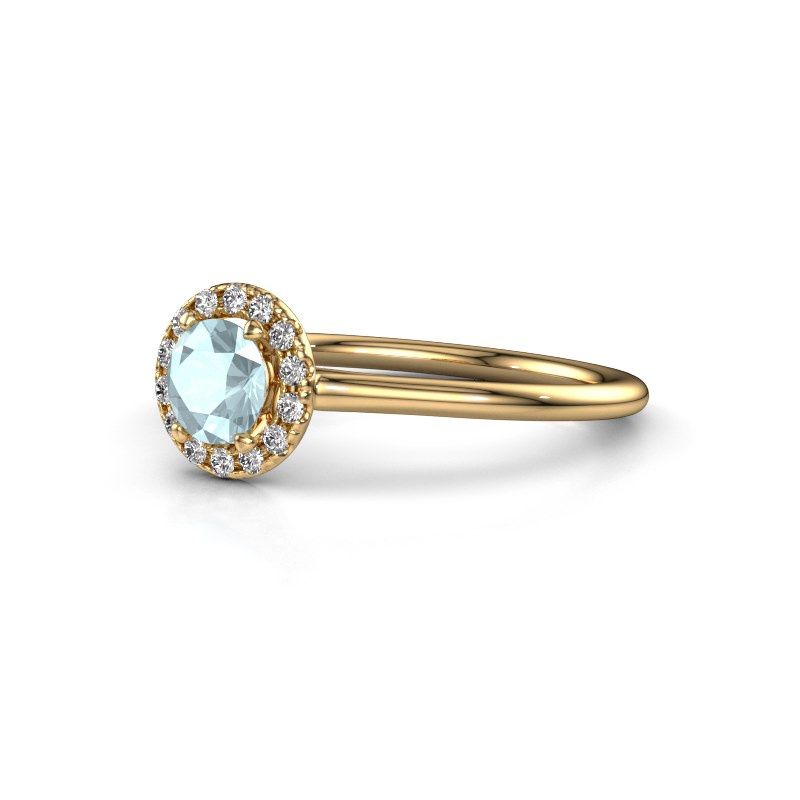 Image of Engagement ring seline rnd 1<br/>585 gold<br/>Aquamarine 5 mm