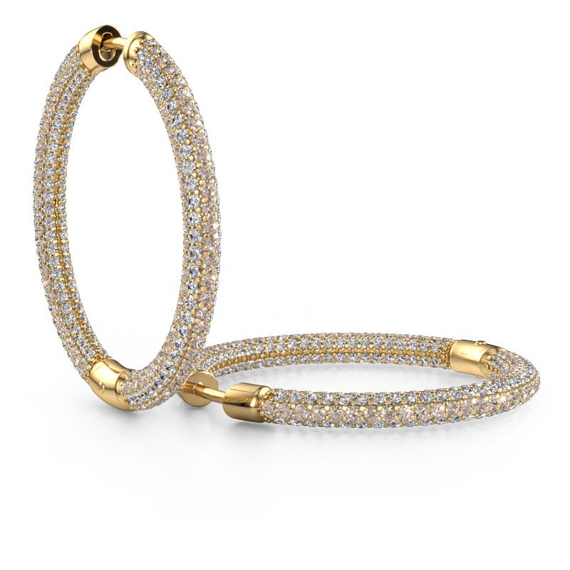 Créoles Hope 25mm 585 or jaune diamant brun 4.407 crt