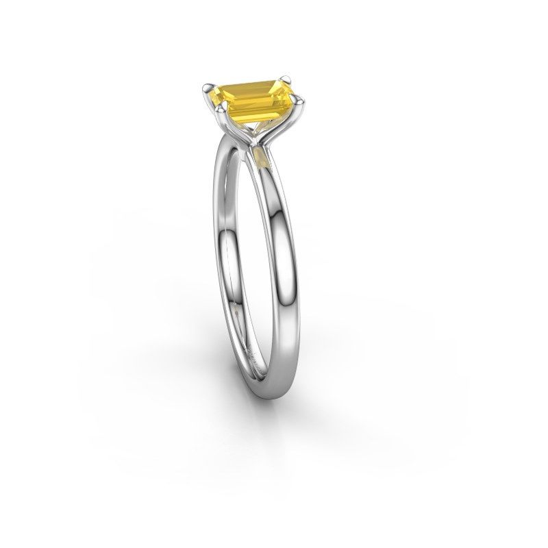 Afbeelding van Verlovingsring Crystal EME 1 585 witgoud gele saffier 6x4 mm