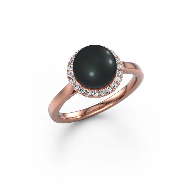 Ring Grisel 585 rose gold black pearl 8 mm