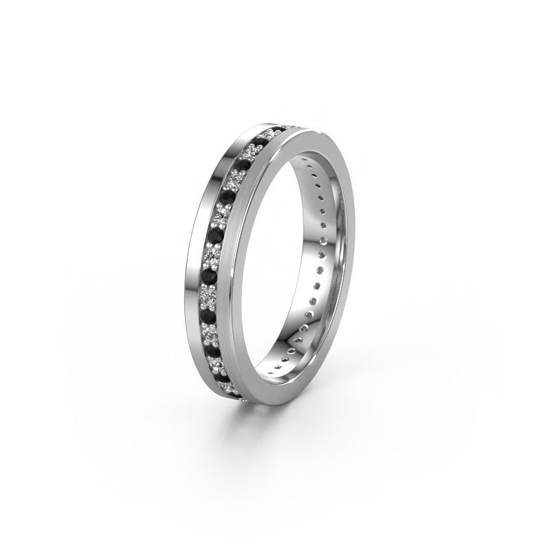 Trouwring WH0203L14BPM 950 platina zwarte diamant 0.484 crt ±4x2 mm