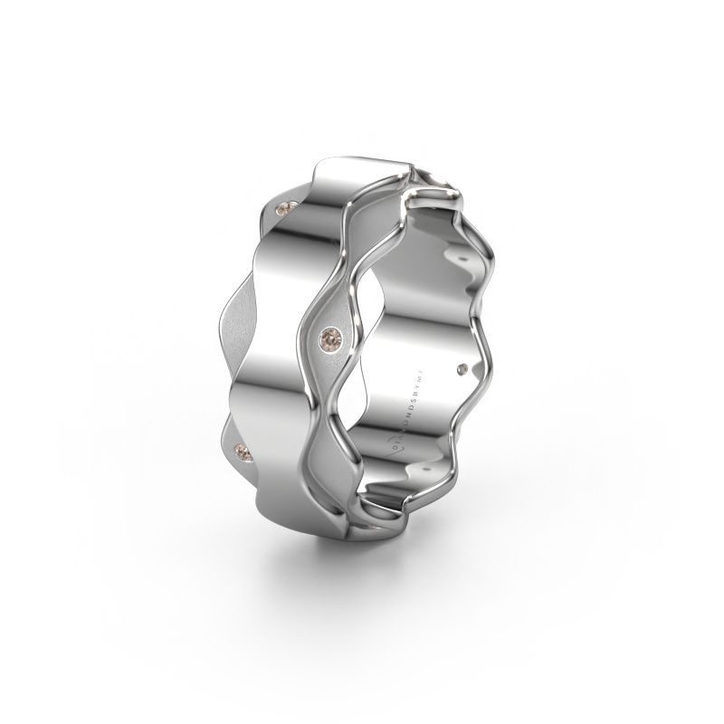 Alliance WH2034P 950 platine diamant brun ±7 x 2,4 mm
