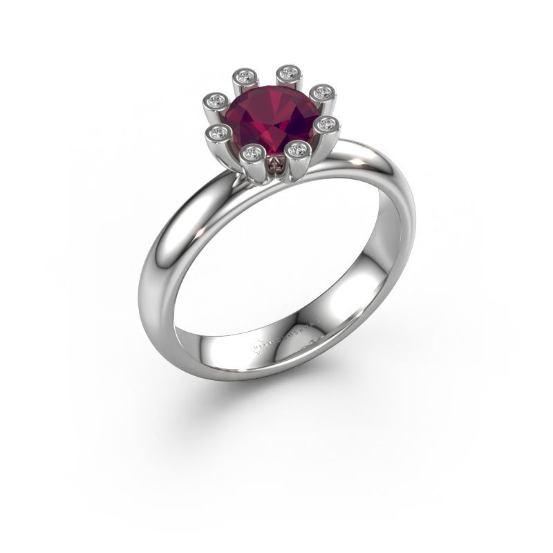 Ring Carola 3 585 white gold rhodolite 6 mm