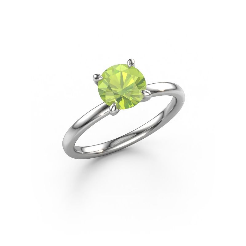 Engagement ring Crystal RND 1 950 platinum peridot 6.8 mm