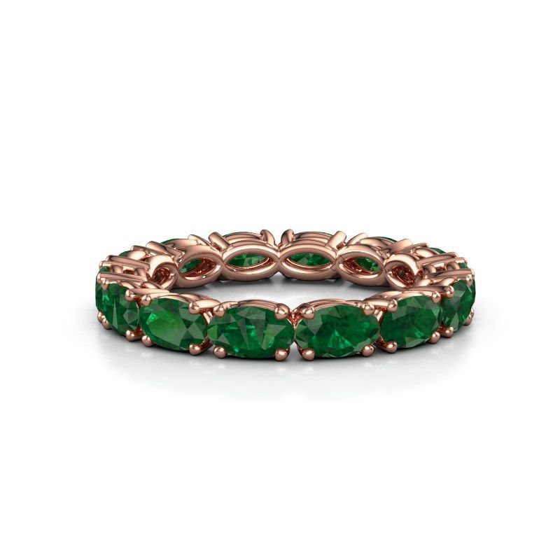 Bild von Ring vivienne ovl 5x3<br/>585 Roségold<br/>Smaragd 5x3 mm