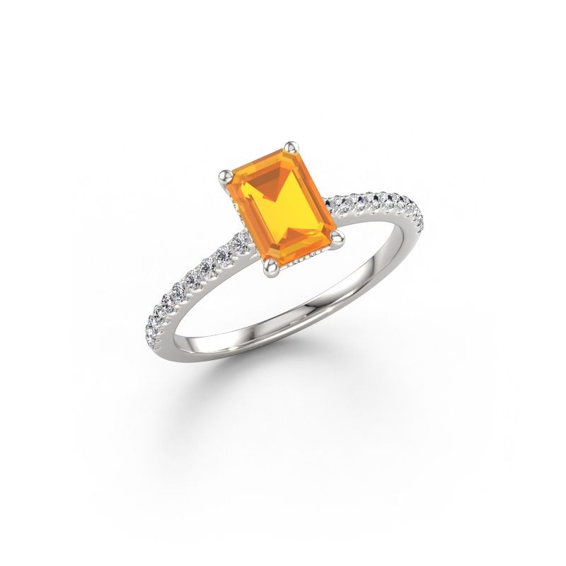 Verlobungsring Sophie EME 950 Platin Citrin 7.5x5.5 mm
