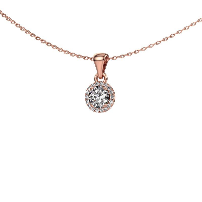 Pendant Seline rnd 585 rose gold diamond 0.48 crt