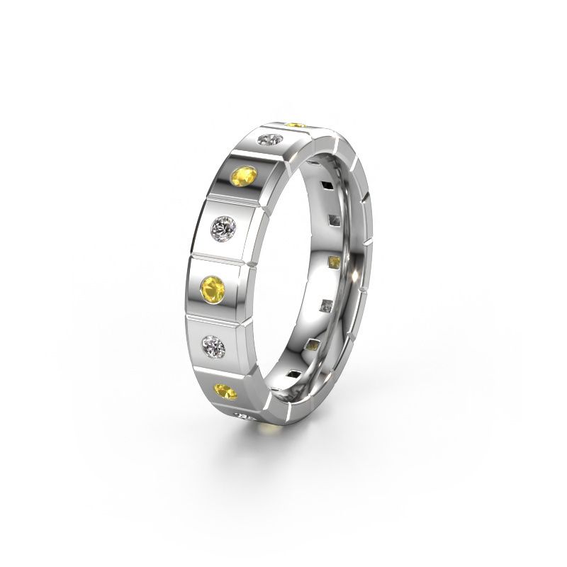 Bague de mariage WH2055L15DP 585 or blanc saphir jaune ±5x2.4 mm
