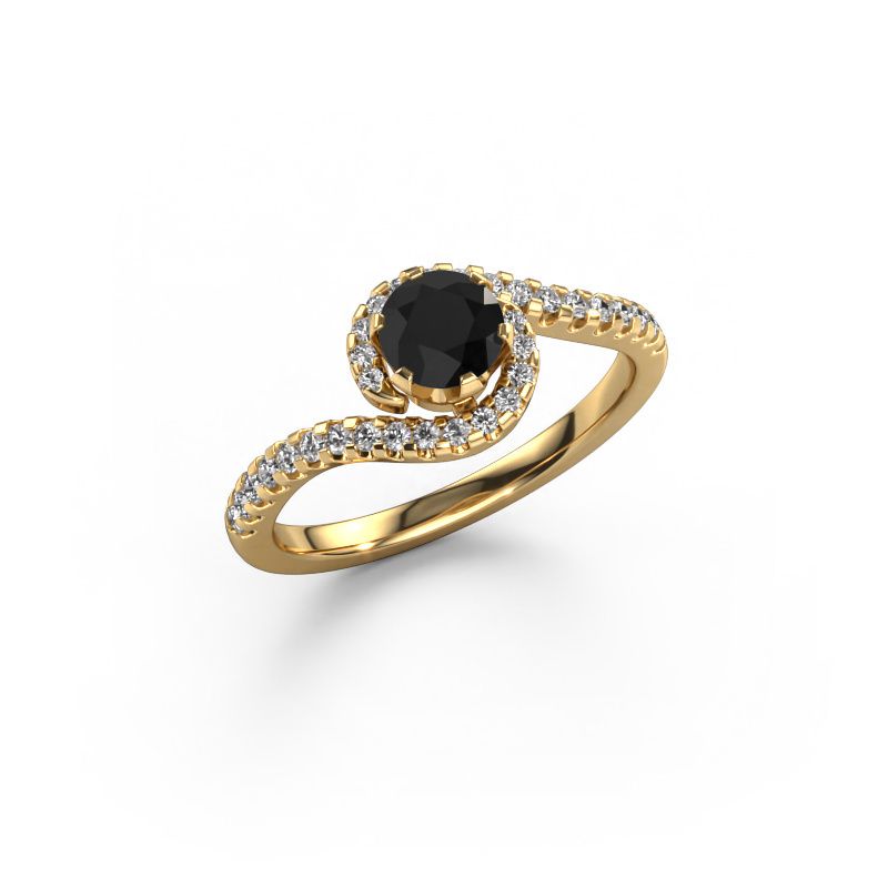 Verlovingsring Elli 585 goud zwarte diamant 0.852 crt
