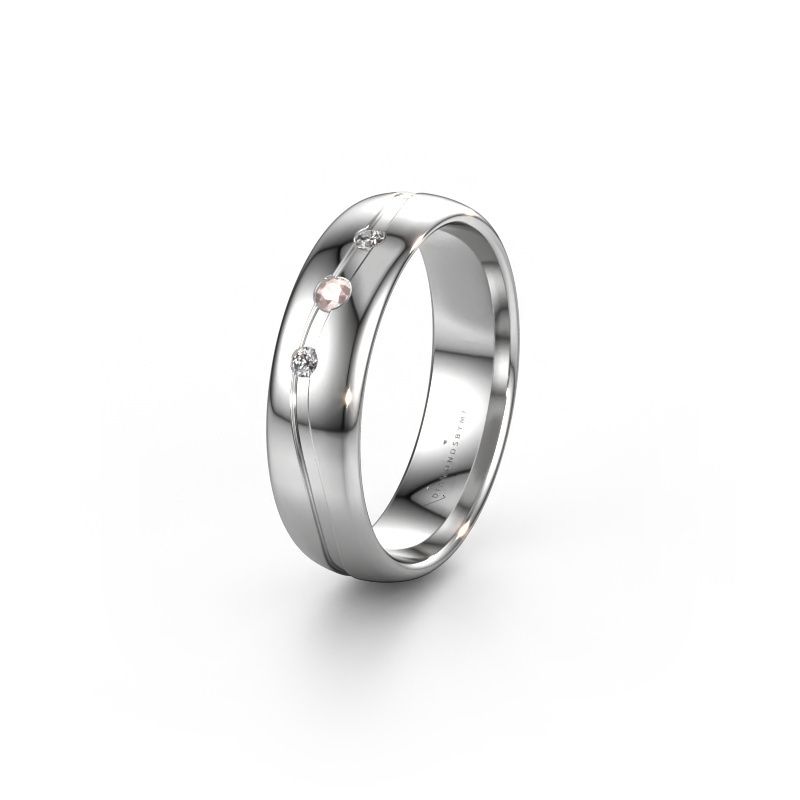 Bague d'amitié WH0907L35X 950 platine champagne morganite ±5x1.4 mm