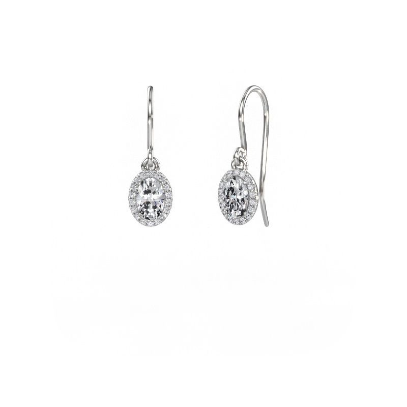 Oorhangers Seline 2 ovl 585 witgoud lab-grown diamant 0.96 crt