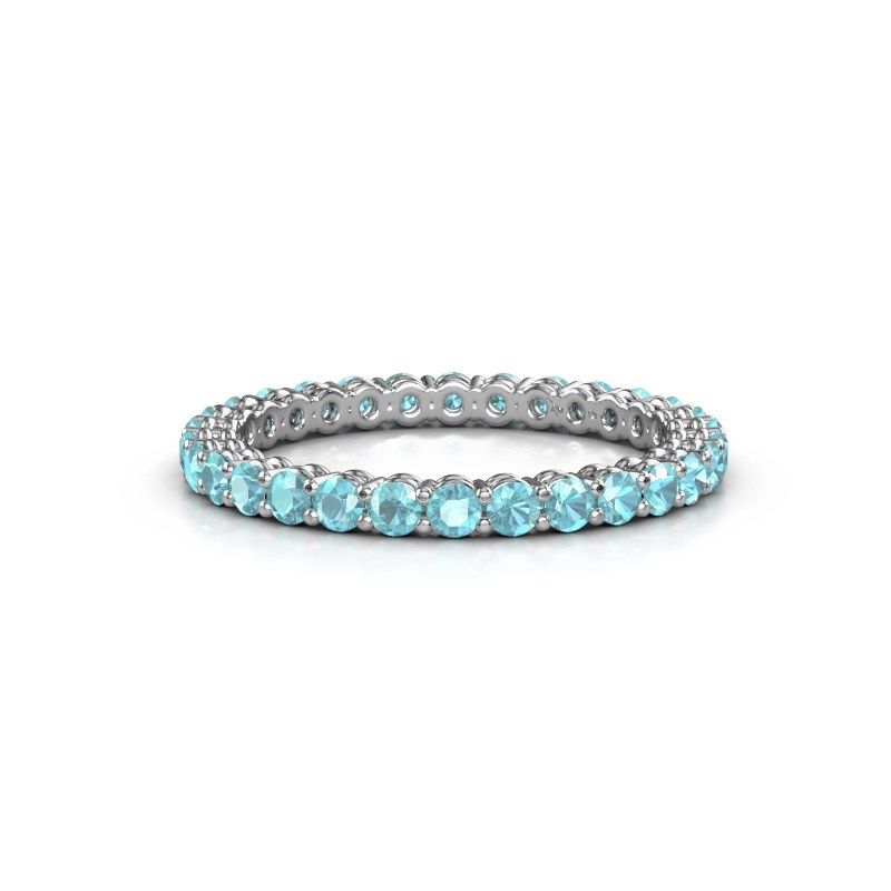 Image of Stackable ring Michelle full 2.0 950 platinum blue topaz 2 mm