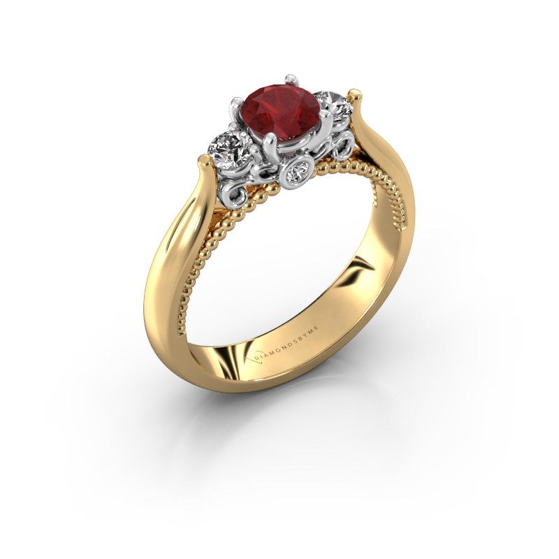 Afbeelding van Verlovingsring Tiffani<br/>585 goud<br/>Robijn 5 mm