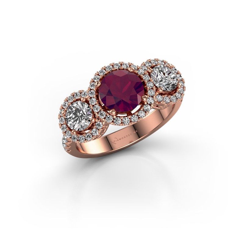 Afbeelding van Ring Lacie<br/>585 rosé goud<br/>Rhodoliet 6.5 mm