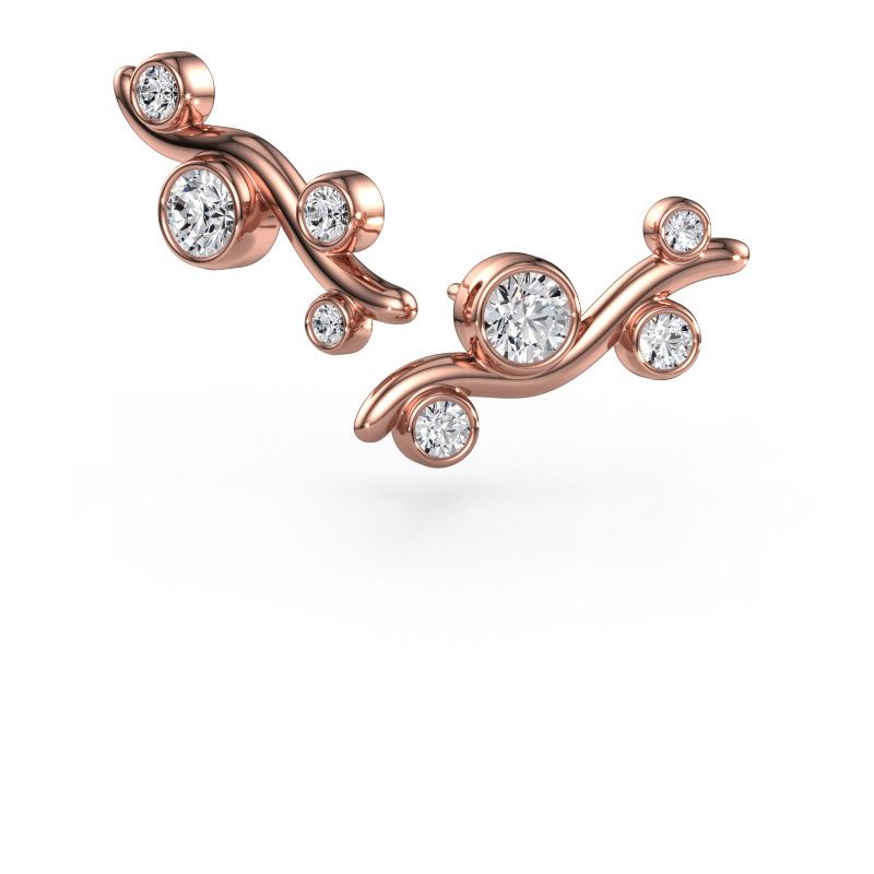 Stud earrings Jin 585 rose gold diamond 1.29 crt
