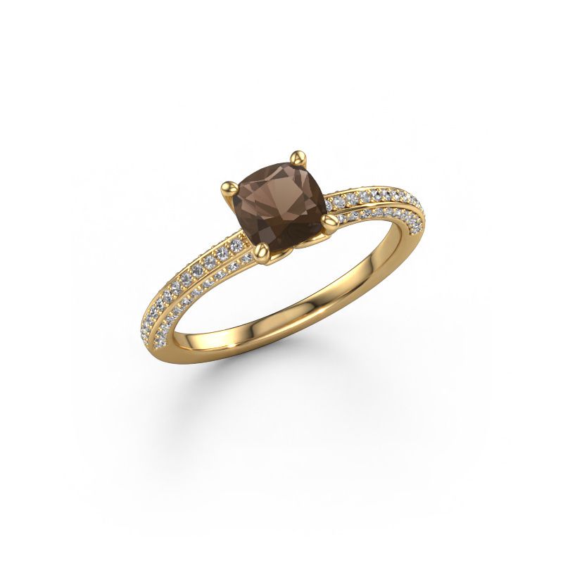 Verlovingsring Elenore cus 585 goud rookkwarts 5.5 mm