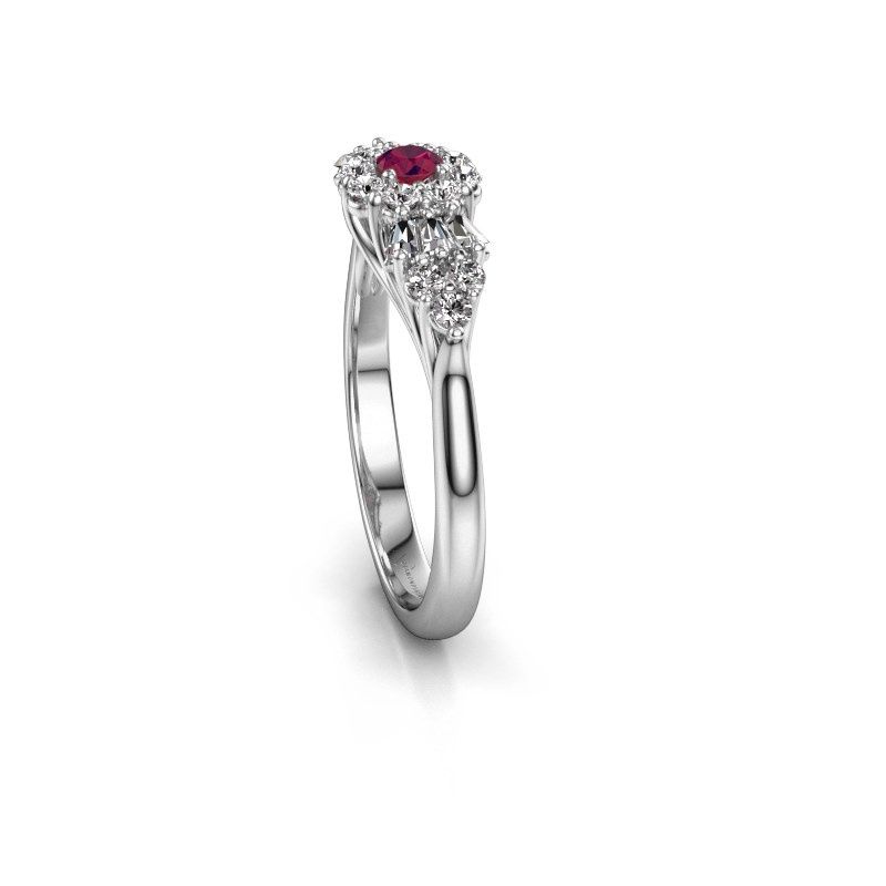 Image of Engagement ring Carisha 585 white gold rhodolite 3 mm