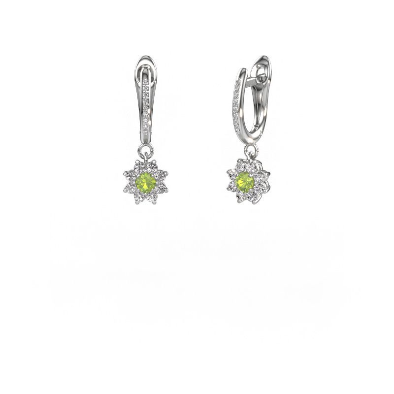 Pendants d'oreilles Camille 2 950 platine péridot 3 mm