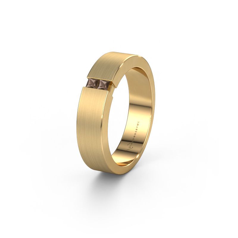 Trouwring WH2136L15E 585 goud rookkwarts ±5x2.6 mm