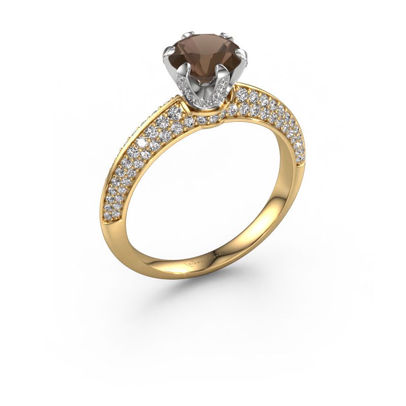 Verlovingsring Abby 585 goud rookkwarts 6.5 mm