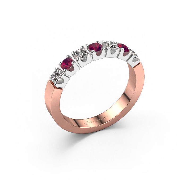Bague Dana 7 585 or rose rhodolite 3 mm