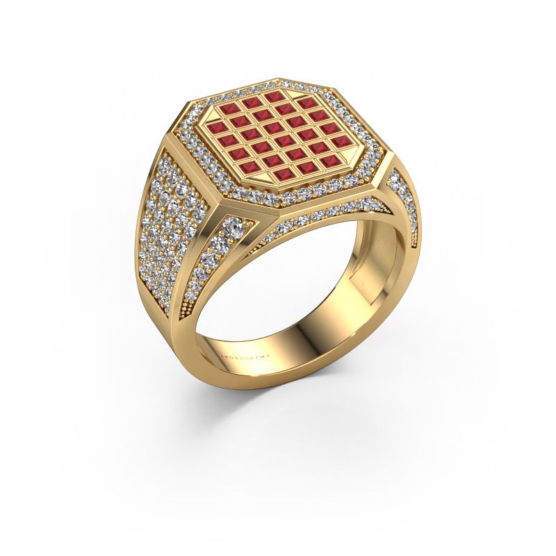 Anillo para hombre Bjorn 585 oro rubí 1.5 mm