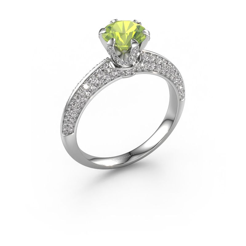 Verlobungsring Abby 585 Weißgold Peridot 6.5 mm