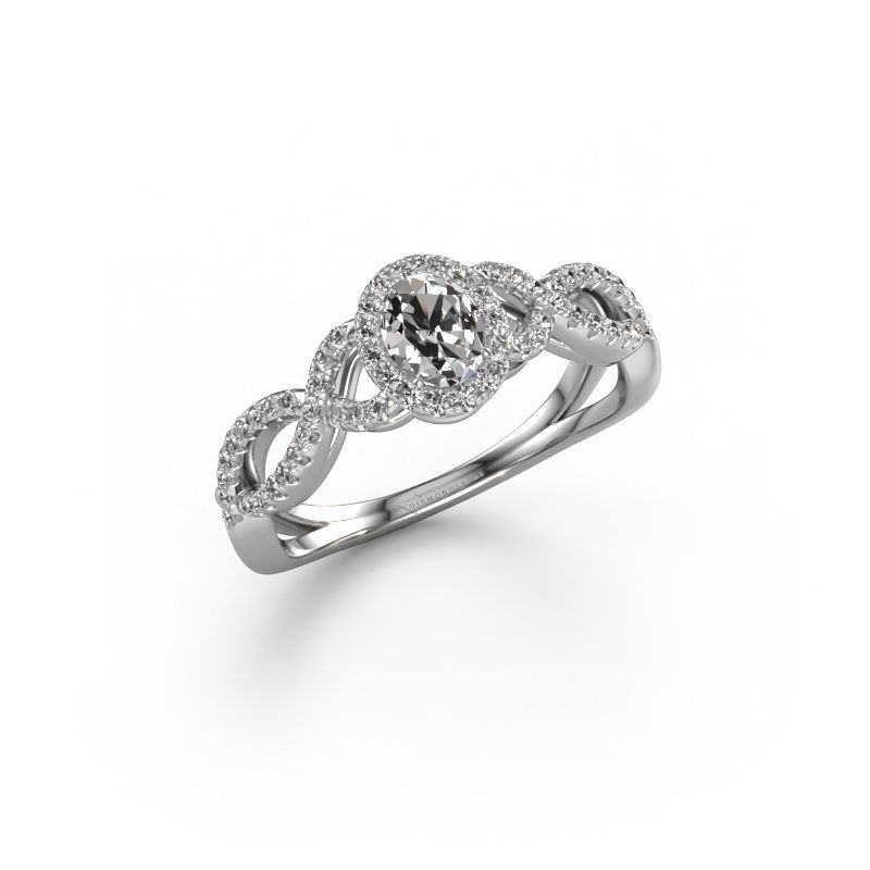 Bague de fiançailles Dionne ovl 950 platine diamant 0.66 crt