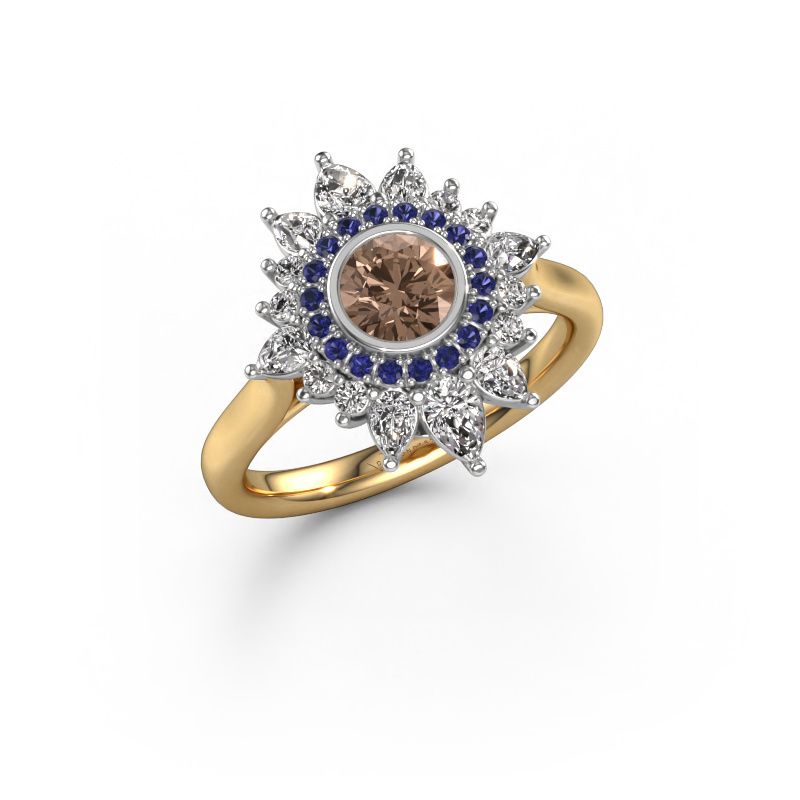 Verlovingsring Tianna 585 goud bruine diamant 1.736 crt