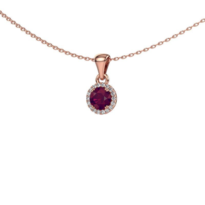 Pendentif Seline rnd 585 or rose rhodolite 4.7 mm