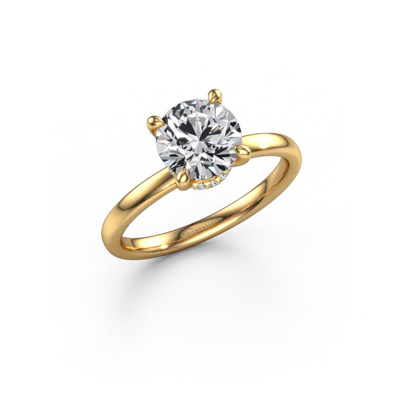 Engagement ring Crystal RND 3 585 gold diamond 1.50 crt