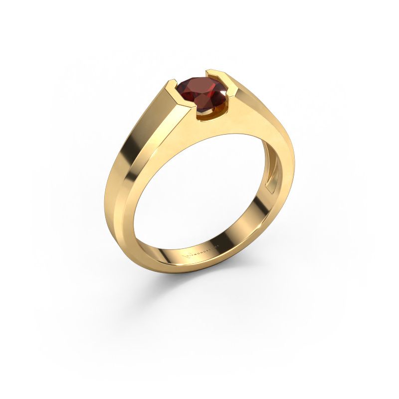 Men's ring Indigo 585 gold garnet 6 mm