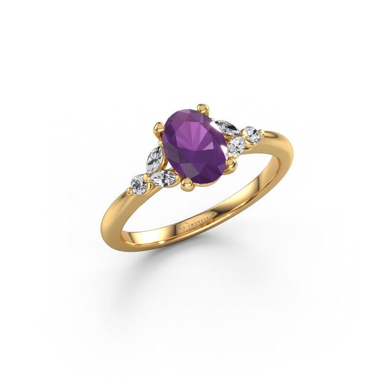 Engagement ring Megan OVL 585 gold amethyst 7,5x5,5 mm