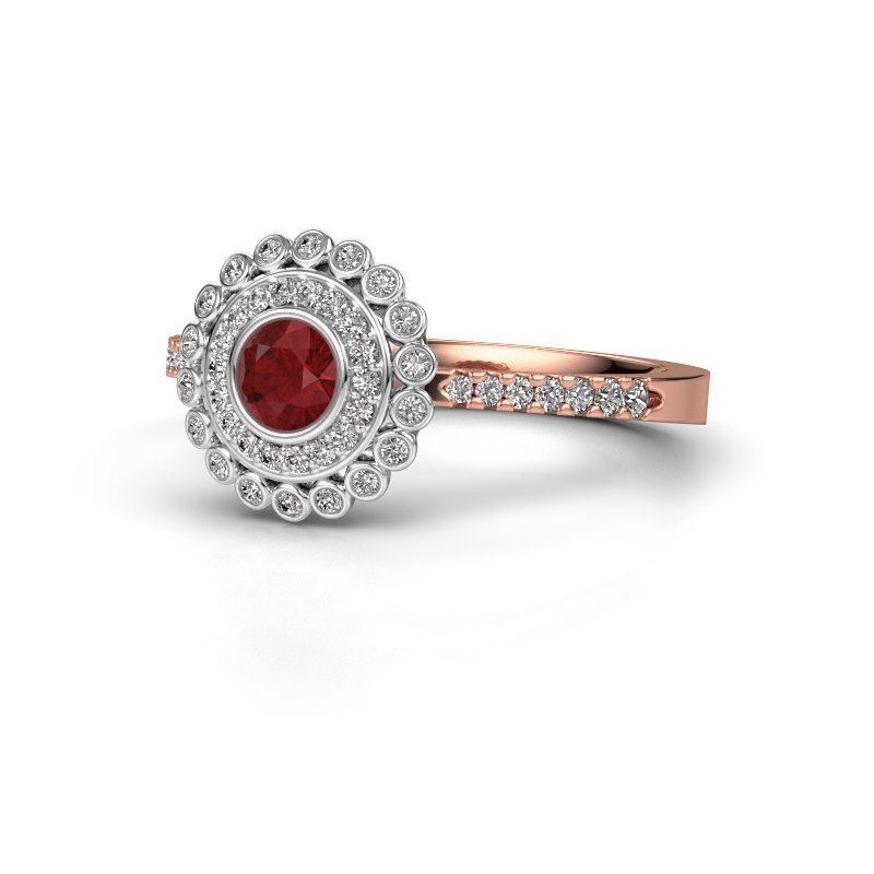 Image of Engagement ring Shanelle<br/>585 rose gold<br/>Ruby 4 mm