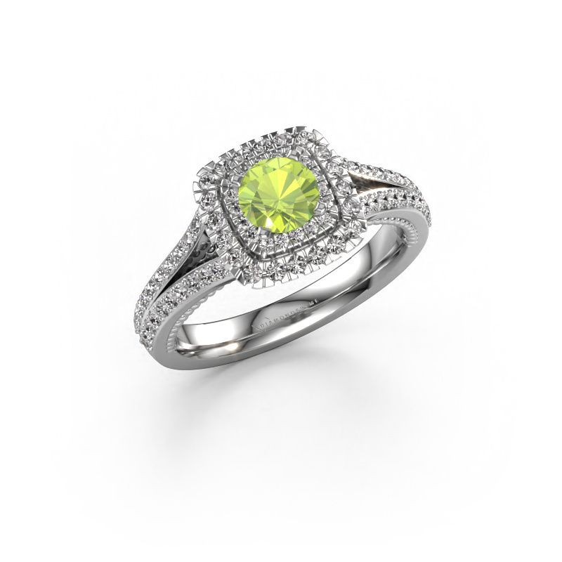 Verlobungsring Annette 585 Weißgold Peridot 5 mm