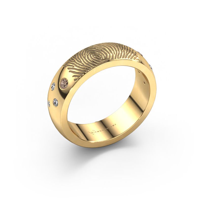 Alliance Minke 585 or jaune ±6 x 2,3 mm diamant brun