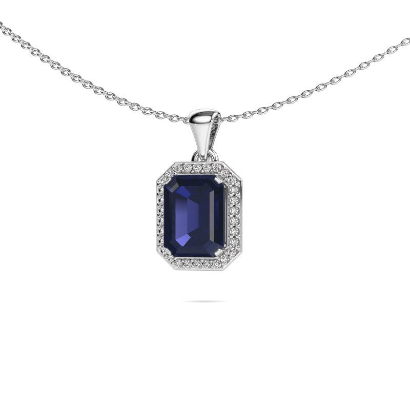 Anhänger Dodie 585 Weißgold Saphir 8x6 mm