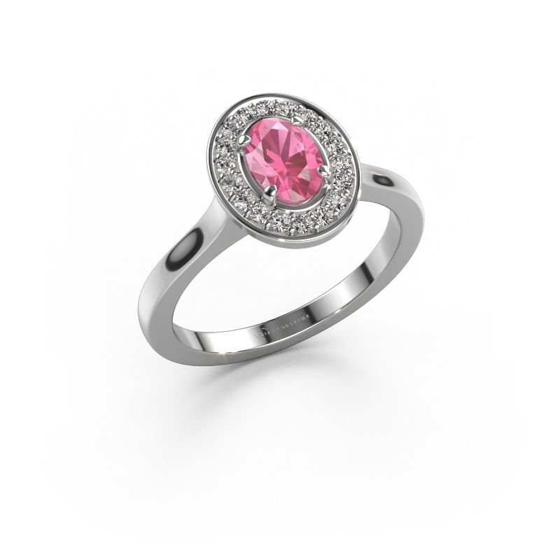 Ring Madelon 1 950 platinum pink sapphire 7x5 mm