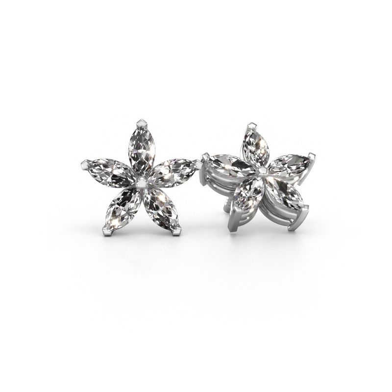Clous d'oreilles Sylvana 950 platine diamant 1.40 crt