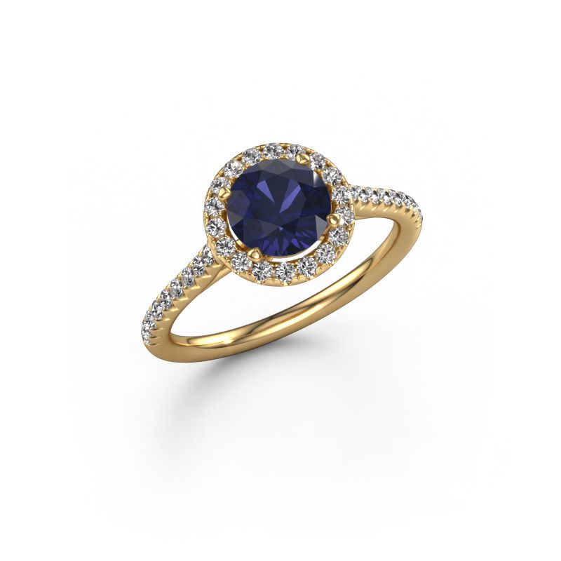 Verlovingsring Seline rnd 2 585 goud saffier 6.5 mm