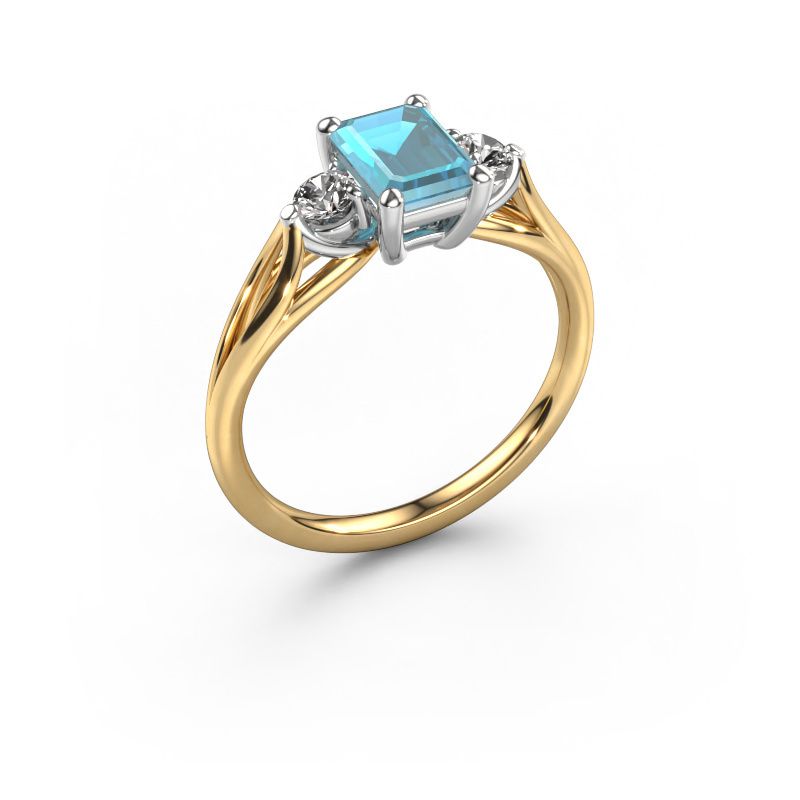 Anillo de compromiso Amie EME 585 oro topacio 7x5 mm