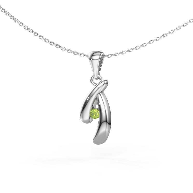 Anhänger Jinke 585 Weißgold Peridot 2.5 mm