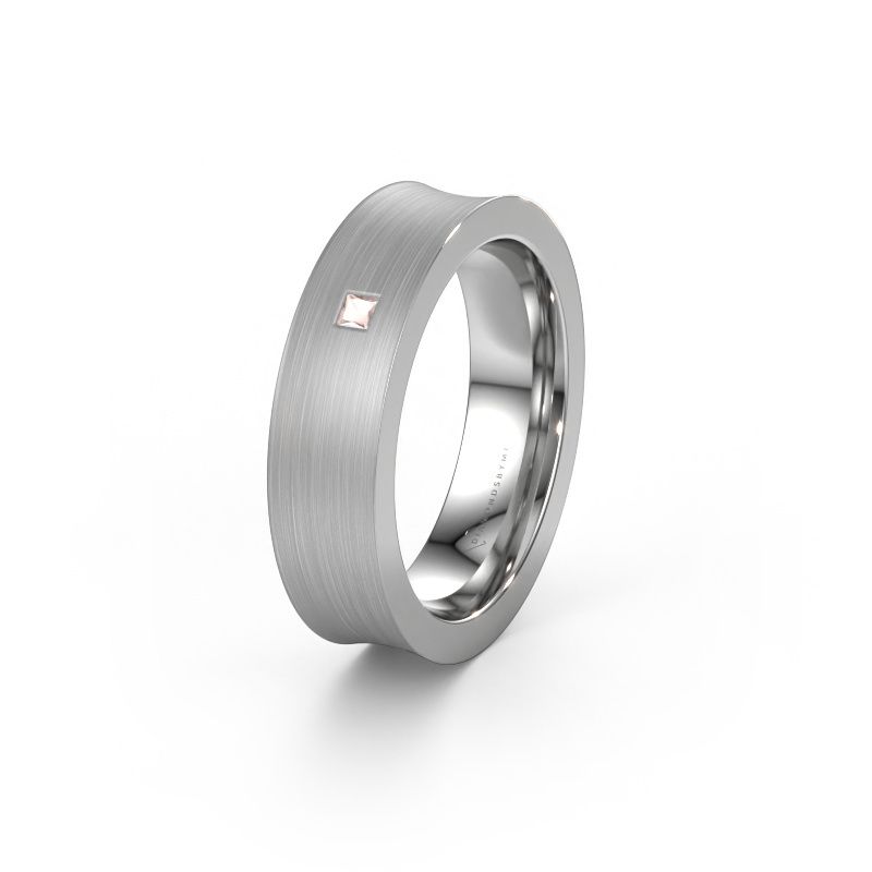 Wedding ring WH2238L2 950 platinum morganite champagne ±0.24x0.09in