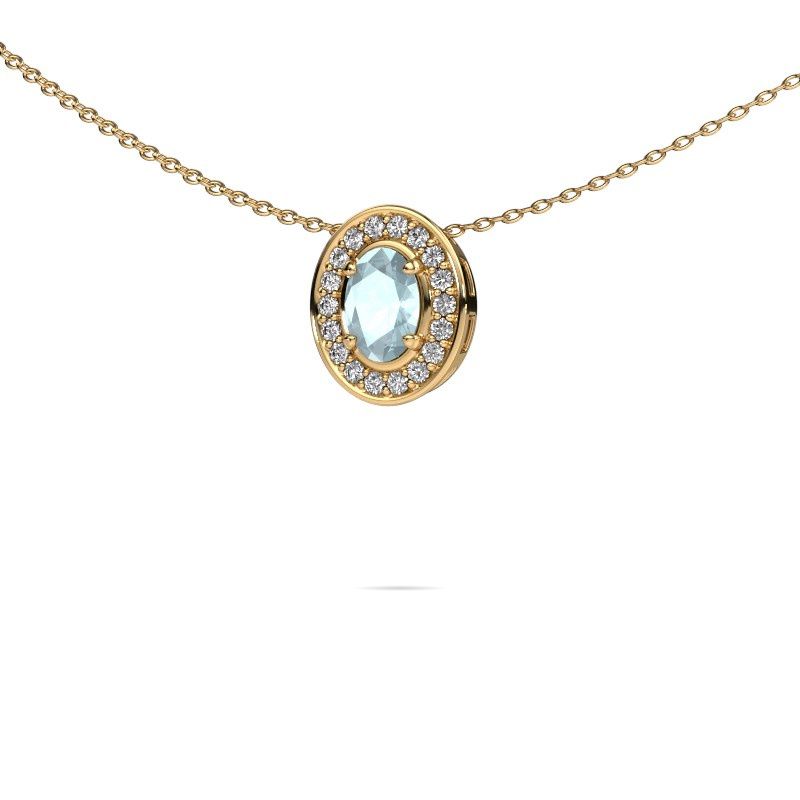 Kette Madelon 585 Gold Aquamarin 6x4 mm