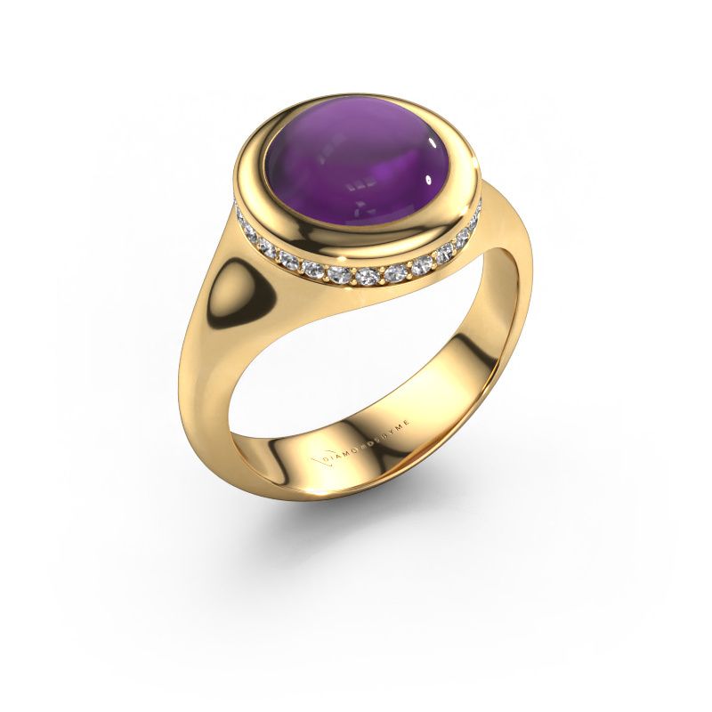Anello Lesli RND 585 oro ametista 10 mm