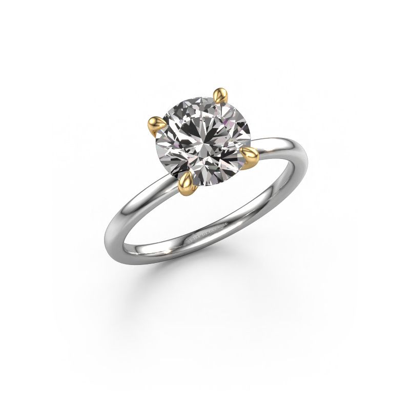 Verlobungsring Crystal RND 1 585 Weißgold Lab-grown Diamant 0.60 crt