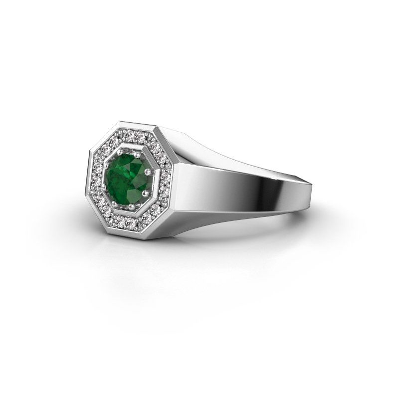 Image of Men's ring jaap<br/>950 platinum<br/>Emerald 5 mm