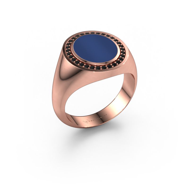 Signet ring Adam 2 585 rose gold lapis 12x10 mm