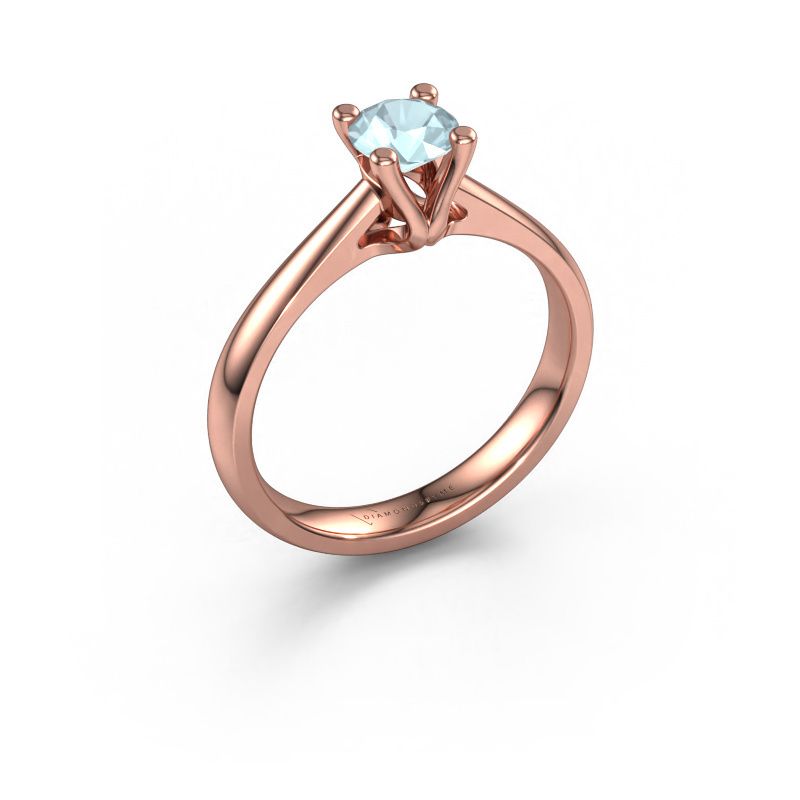 Engagement ring Janna 1 585 rose gold aquamarine 5 mm