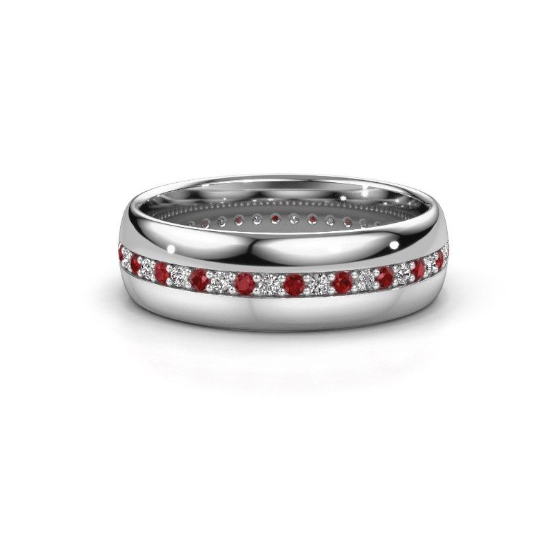 Image of Wedding ring WH0203L36AP<br/>950 platinum ±6x1.7 mm<br/>Ruby
